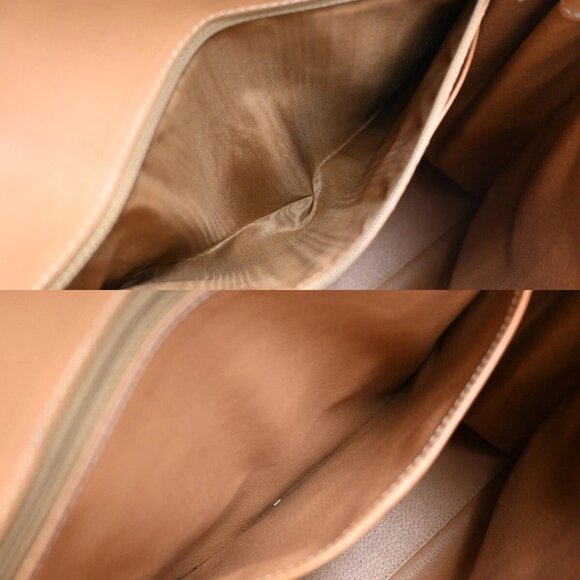 CELINE Logo Macadam Pattern Hand Bag PVC Leather Brown Gold Italy 04EF233 - Picture 12 of 14